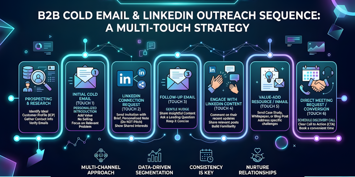B2B Cold Email & LinkedIn Outreach Sequence