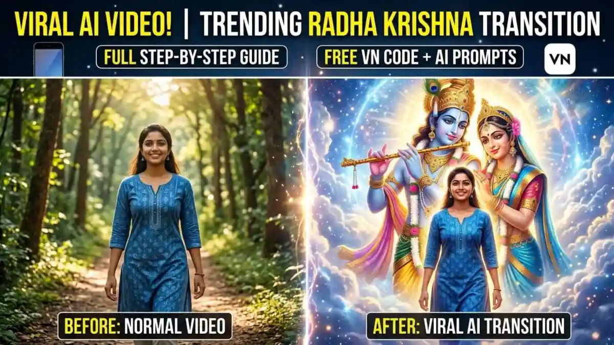 Trending Radha Krishna AI Transition Video Kaise Banaye? (With VN Code)